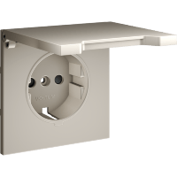 VLS000803 Накладка для розетки с заземлением, защитными шторками и защитной крышкой кашемирового цвета VOLTUM S70 (кашемир)