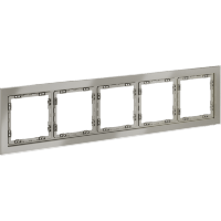 VLS110504 Рамка стеклянная для электрических изделий VOLTUM серии S70 на 5 постов шелкового цвета из стекла