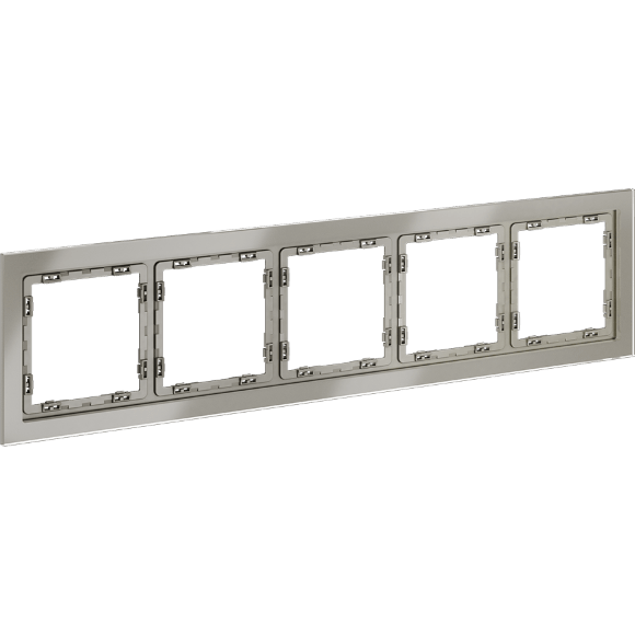 VLS110504 Рамка стеклянная для электрических изделий VOLTUM серии S70 на 5 постов шелкового цвета из стекла