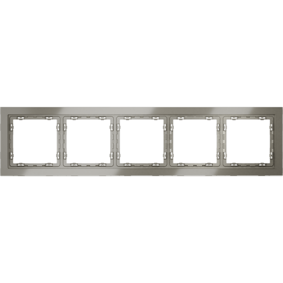 VLS110504 Рамка стеклянная для электрических изделий VOLTUM серии S70 на 5 постов шелкового цвета из стекла