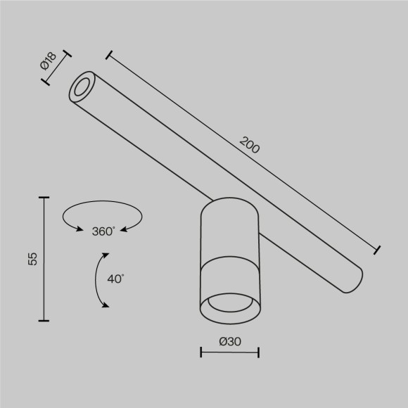 Светильник Technical C103CL-5W3-6K-B Светильник Technical C103CL-5W3-6K-B
