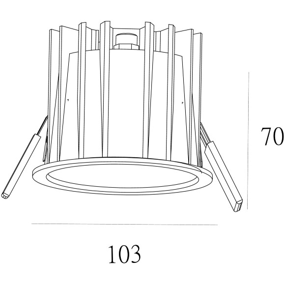 Favourite Notio 4819-1C Черный круглый встраиваемый светодиодный светильник-спот downlight диаметром 103 мм, металл, стекло LED 20Вт 3000K 2038Лм CRI90 36° IP54 220В