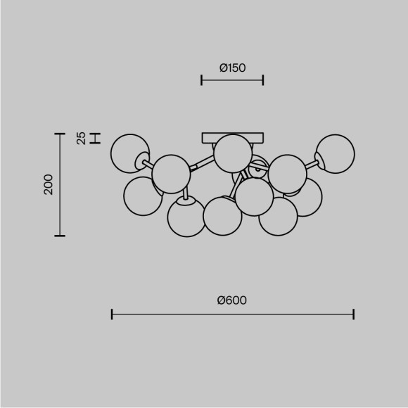 Потолочный светильник Maytoni MOD545CL-12BS