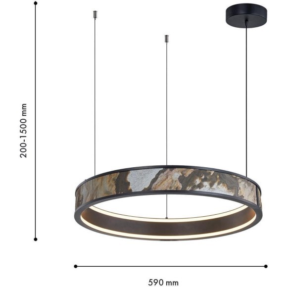 4598-1P, подвесная люстра, D590xH300/1500, LEDx40W, 440LM, 4000K, CRI>90, included