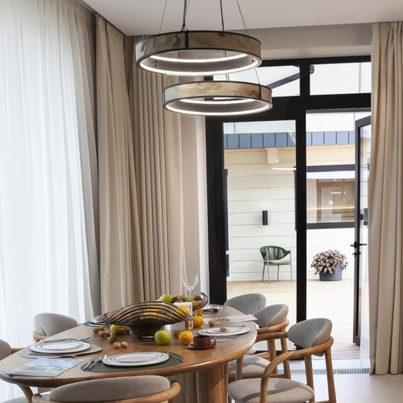 4598-1P, подвесная люстра, D590xH300/1500, LEDx40W, 440LM, 4000K, CRI>90, included