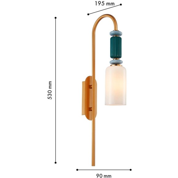 4774-1W, настенный светильник, D195xW90xH530, 1xE14x40W, excluded