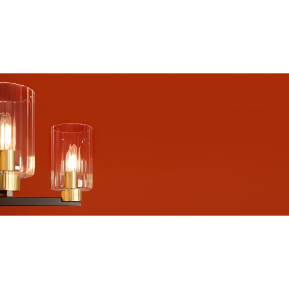 Люстра потолочная, прозрачные стеклянные плафоны, черно-латунное основание E14 5шт Freya Ombre FR2051CL-05BBS Люстра потолочная, прозрачные стеклянные плафоны, черно-латунное основание E14 5шт Freya Ombre FR2051CL-05BBS