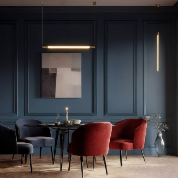 DK4314-BR Светильник подвесной цилиндр прозрачный с золотым основанием Denkirs AURA 16 Вт 3000К