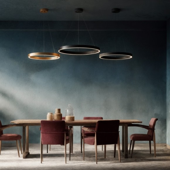 DK6272-SG Светильник подвесной золотое кольцо с переключателем цветовой температуры Denkirs 40 Вт 3000–4000К