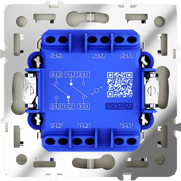 VLS020304 Проходной выключатель (переключатель) двухклавишный встраиваемый шелкового цвета 10А (2200 Ватт) VOLTUM S70 (шелк)