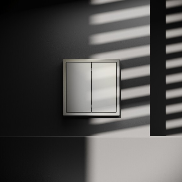 VLS020304 Проходной выключатель (переключатель) двухклавишный встраиваемый шелкового цвета 10А (2200 Ватт) VOLTUM S70 (шелк)