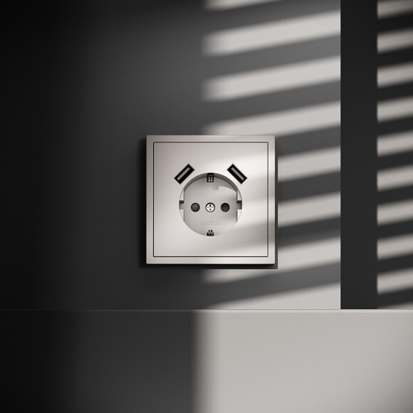 VLS040403 Розетка встраиваемая с заземлением и защитными шторками и с двумя USB A+A Зарядками TYPE-А. Ток 16 Ампер (3500 Ватт) кашемирового цвета VOLTUM S70 (кашемир) VLS040403 Розетка встраиваемая с заземлением и защитными шторками и с двумя USB A+A Зарядками TYPE-А. Ток 16 Ампер (3500 Ватт) кашемирового цвета VOLTUM S70 (кашемир)