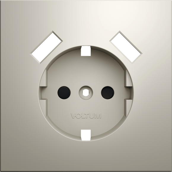 VLS000903 Накладка для розетки с заземлением и защитными шторками, с зарядкой от USB (ТИП A + ТИП A) кашемирового цвета VOLTUM S70 (кашемир)