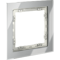 VLS110105 Рамка стеклянная для электрических изделий VOLTUM серии S70 на 1 пост алюминиевого цвета из стекла