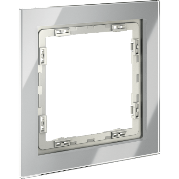 VLS110105 Рамка стеклянная для электрических изделий VOLTUM серии S70 на 1 пост алюминиевого цвета из стекла