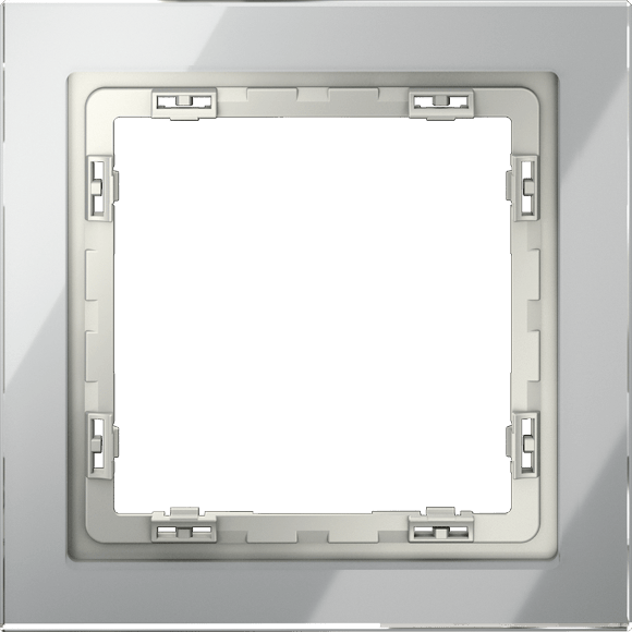 VLS110105 Рамка стеклянная для электрических изделий VOLTUM серии S70 на 1 пост алюминиевого цвета из стекла
