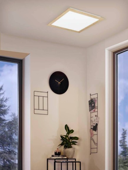 99472 PIGLIONASS PIGLIONASSO Потолочный светильник светодиодный, 32Вт, 4700Лм, 4000K, L645 B645 H55, пластик/дерево, белый/коричневый