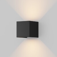 Уличный настенный светильник Maytoni Fulton O572WL-L6B LED 6Вт 3000K 400Лм 64° CRI80, черный матовый алюминий, архитектурная подсветка фасада с рег. углом рассеивания, темп. режим −40…+50°C