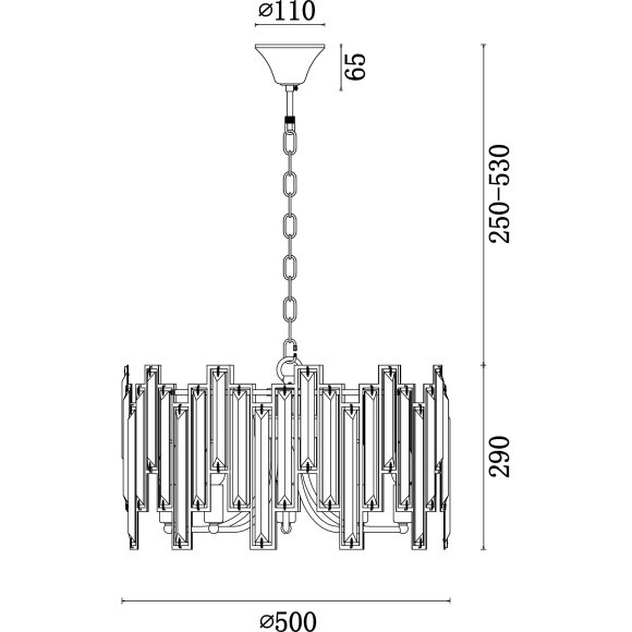 Подвесная люстра хрустальная Megan FR5085PL-05CH