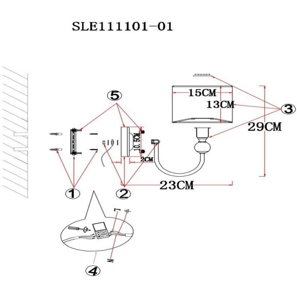 SLE111101-01 Светильник настенный Хром/Белый E14 1*40W LINNA