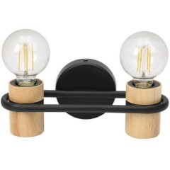 43542 Бра CHIEVELEY, 2Х40W, E27, L285, H90, A115 сталь/дерево, черный/коричневый