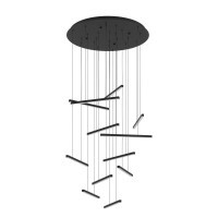 390351 LINDOZA Светодиодная диммируемая по TRIAC люстра на 12 плафонов, 100.8Вт, 12000Лм, 3000K, сталь/пластик