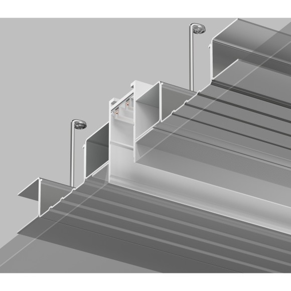 Магнитный шинопровод 1м встраиваемый в ГКЛ 12.5мм Smart 220V Denkirs TR2012-WH