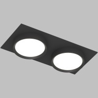 DK2092-BK Встраиваемый черный двойной светильник Denkirs FLAT, 2 лампы GX53 мощностью до 15 Вт