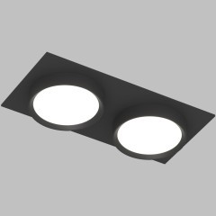 DK2092-BK Встраиваемый черный двойной светильник Denkirs FLAT, 2 лампы GX53 мощностью до 15 Вт