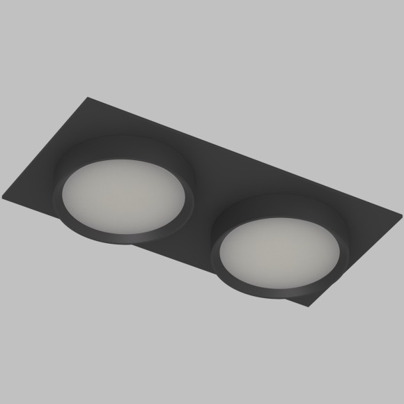 DK2092-BK Встраиваемый черный двойной светильник Denkirs FLAT, 2 лампы GX53 мощностью до 15 Вт