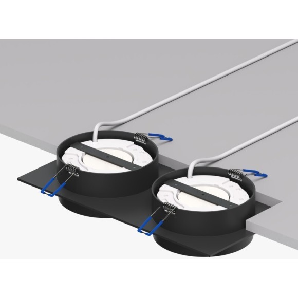 DK2092-BK Встраиваемый черный двойной светильник Denkirs FLAT, 2 лампы GX53 мощностью до 15 Вт