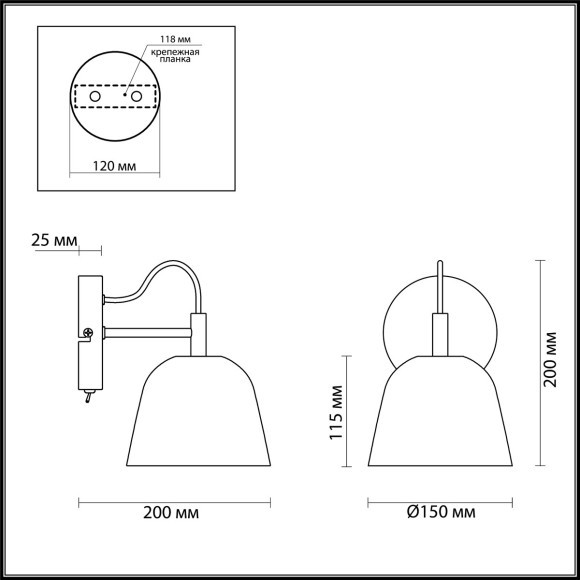 Бра E14 1*40W 220V JOSEPH 4455/1W