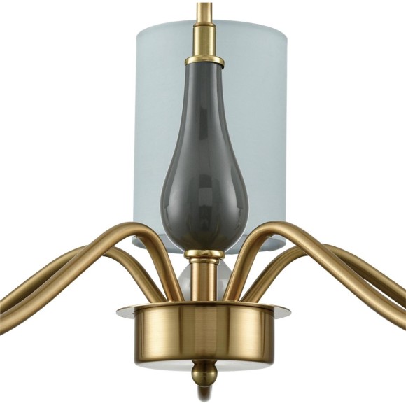 6590/5 CLASSI LN24 латунь/мятный зеленый, металл, керамика/текстиль Люстра подвесная E14 5*40W 220V ANRI