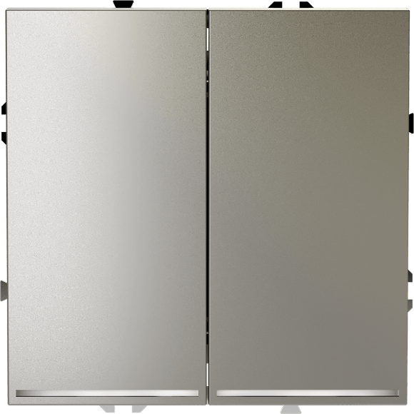 VLS020404 Проходной выключатель (переключатель) двухклавишный с подсветкой встраиваемый шелкового цвета 10А (2200 Ватт) VOLTUM S70 (шелк)