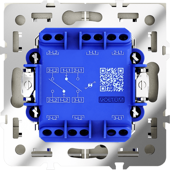 VLS020404 Проходной выключатель (переключатель) двухклавишный с подсветкой встраиваемый шелкового цвета 10А (2200 Ватт) VOLTUM S70 (шелк)