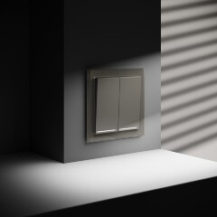 VLS020404 Проходной выключатель (переключатель) двухклавишный с подсветкой встраиваемый шелкового цвета 10А (2200 Ватт) VOLTUM S70 (шелк) VLS020404 Проходной выключатель (переключатель) двухклавишный с подсветкой встраиваемый шелкового цвета 10А (2200 Ватт) VOLTUM S70 (шелк)