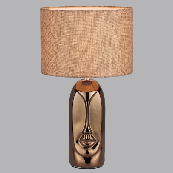 8149/1T MODERNI LN25 бронза/бежевый, керамика/текстиль Настольная лампа Е27 1*60W 220V AKIVI