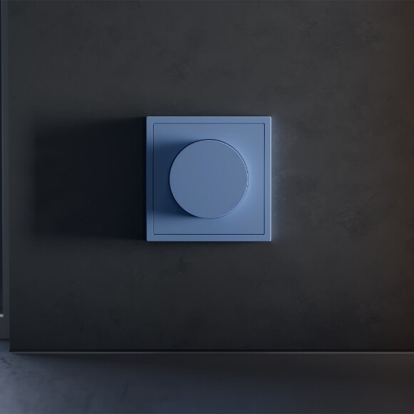 VLS002015 Накладка для диммера (светорегулятора) поворотно-нажимного синего джинсового цвета VOLTUM S70 (деним)