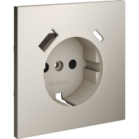 VLS001003 Накладка для розетки с заземлением и защитными шторками, с зарядкой от USB (ТИП С + ТИП A) кашемирового цвета VOLTUM S70 (кашемир)