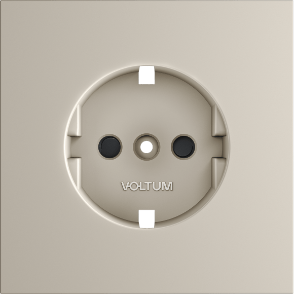 VLS001003 Накладка для розетки с заземлением и защитными шторками, с зарядкой от USB (ТИП С + ТИП A) кашемирового цвета VOLTUM S70 (кашемир)