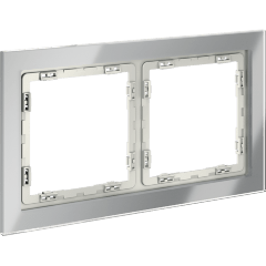 VLS110205 Рамка стеклянная для электрических изделий VOLTUM серии S70 на 2 поста алюминиевого цвета из стекла VLS110205 Рамка стеклянная для электрических изделий VOLTUM серии S70 на 2 поста алюминиевого цвета из стекла