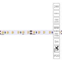 A2412008-01-3K Светодиодная лента 24В 9,6Вт/м 1000Лм/м 3000К CRI 90+ 8мм SMD2835 120шт/м 5м IP20