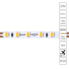 A2412005-01-3K Светодиодная лента 24В 9,6Вт/м 1000Лм/м 3000К CRI 90+ 5мм SMD2835 120шт/м 5м IP20 A2412005-01-3K Светодиодная лента 24В 9,6Вт/м 1000Лм/м 3000К CRI 90+ 5мм SMD2835 120шт/м 5м IP20