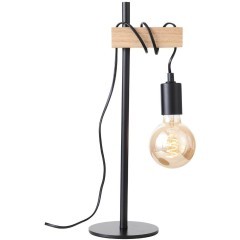 SL1142.404.01 Прикроватная лампа Черный, Светлое дерево E27 1*60W BAGETTI