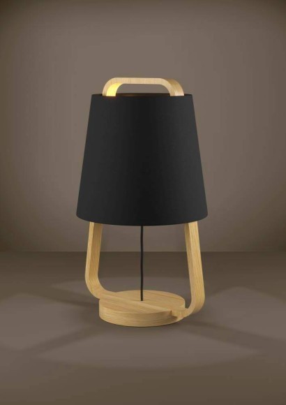 390187 CAMALOZA Настольная лампа с тканевым абажуром черный, 1 лампа E27, 40Вт, механический выключатель