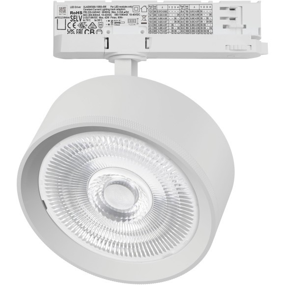 Светильник для трековой системы Quattro LED 35W 60G с адаптером Alta Pro Lightstar A5736QT60G