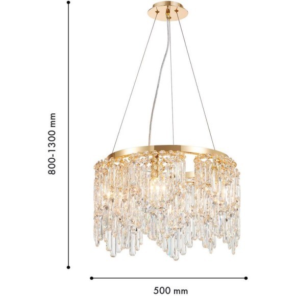 4724-6P, подвесная люстра, D500xH800/1300, 6xE14x40W, excluded