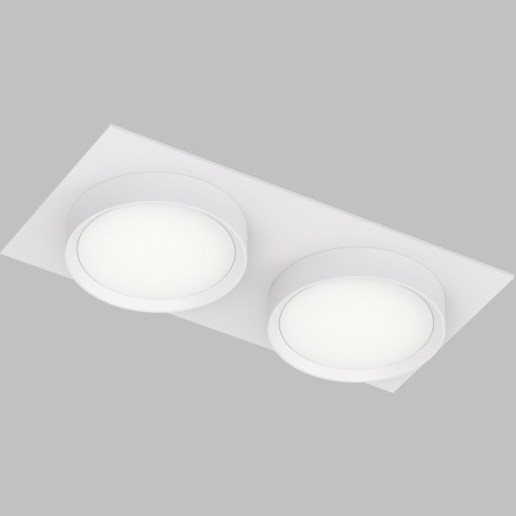 DK2092-WH Встраиваемый белый двойной светильник Denkirs FLAT, 2 лампы GX53 мощностью до 15 Вт