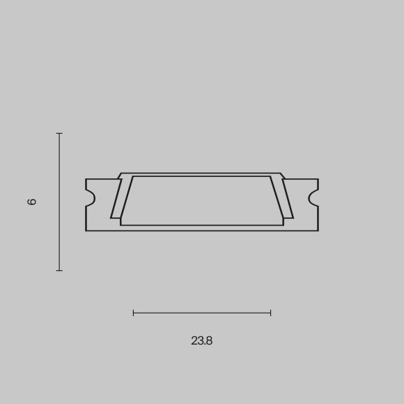 Алюминиевый профиль накладной 23x6 ALM002S-2M