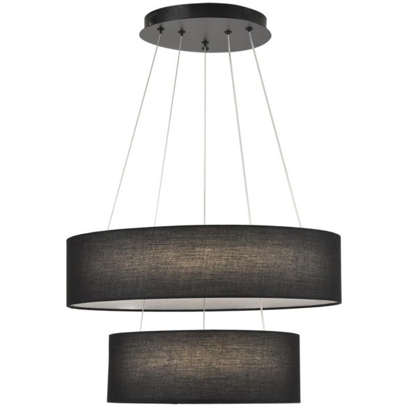 8373/55L Подвесной светодиодный светильник с 2 тканевыми плафонами кольцами 55Вт 2221Лм 3000;4000;6000К 220V Lumion SAVA